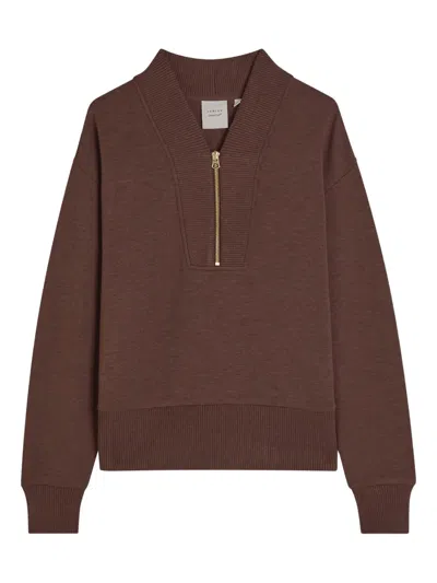 Varley Zip-collar Sweatshirt In Brown