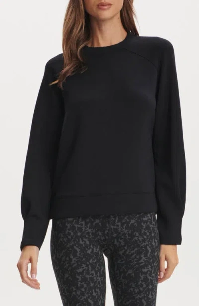 Varley Zosia Midlayer Crewneck Sweatshirt In Black