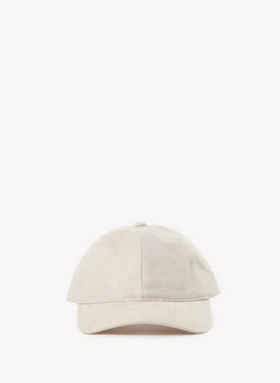 Varsity Casquette En Lin In Beige