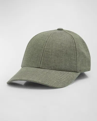 Varsity Headwear Men's Linen 6-panel Baseball Cap In French Olive