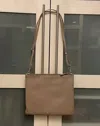 Vash Jem Large Square Clutch In Taupe Bubble In Multi