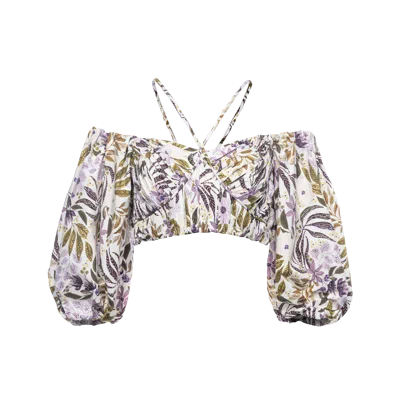 Vasiliki Isabella Ruched Top Gouache Floral