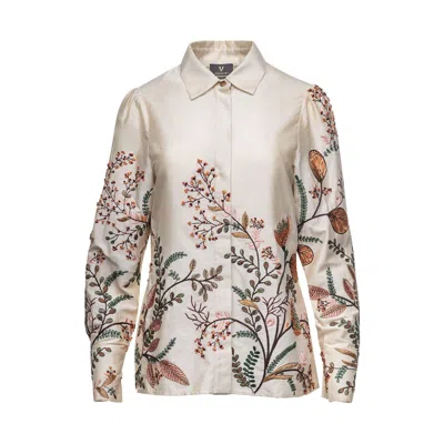 Vasiliki Atelier Women's Behati Hand Embroidered Classic Shirt In Multi
