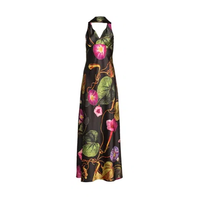 Vasiliki Atelier Women's Black Catalina Silky Gown Rafflesia Noir