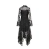 Vasiliki Atelier Women's Black Leila High Neck Lace Dress In Black
