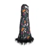 Vasiliki Atelier Women's Black Liya Cannes Dress With Faux Feather In Black