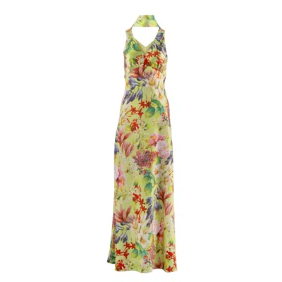 Vasiliki Atelier Women's Green Catalina Silky Gown Eden Tapestry