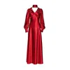 Vasiliki Atelier Women's Morgan Full Length Silky Bias Cut Dress Deep Red