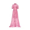 Vasiliki Atelier Women's Pink Ayah Collared Lace Gown In Pink