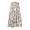 Vasiliki Atelier Women's Pink / Purple Isabella Ruched Skirt Guache Floral In Pink/purple