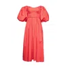 Vasiliki Atelier Women's Red Farah Off-shoulder Ruched Midi Dress In Red