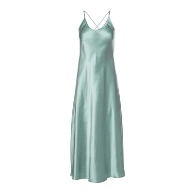 Vasiliki Atelier Women's Silk Slip Dress Isabella In Blue Slate