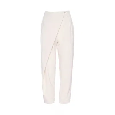 Vasiliki Atelier Women's White Cristal Wrap Pants Cream