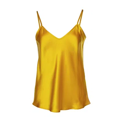 Vasiliki Atelier Women's Yellow / Orange Vasiliki V-neck Silk Camisole In Mimosa