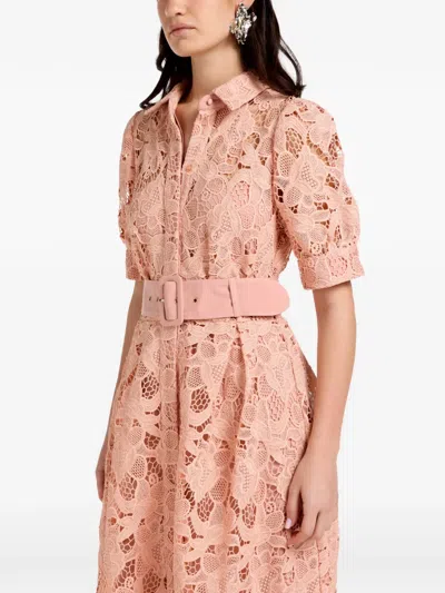 Vasiliki Ayah Lace Belted Maxi Dress In Brown