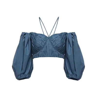 Vasiliki Isabella Ruched Top Prussian Blue