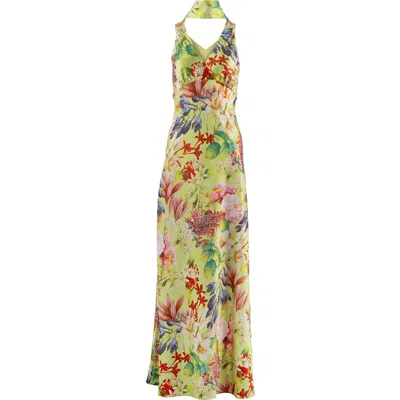 Vasiliki Catalina Silky Gown In Eden Tapestry In Multi