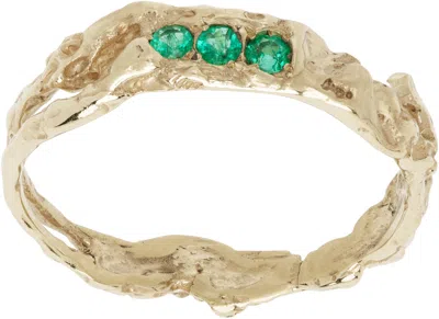 Vasiliki Gold Oystering Ring In Gold/emerald