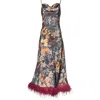 Vasiliki Mila Botanica Silky Feather Dress In Black