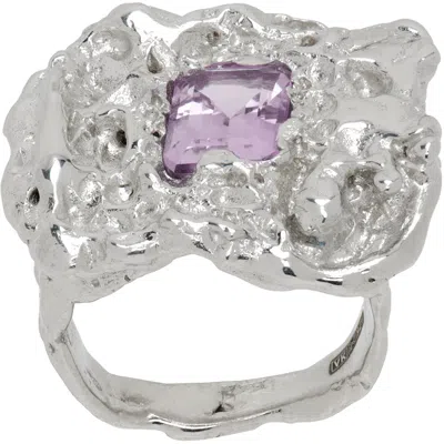 Vasiliki Silver Dapperling Ring In Silver/amethyst