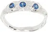 Vasiliki Silver Mono Mycena Ring In Silver/sapphire