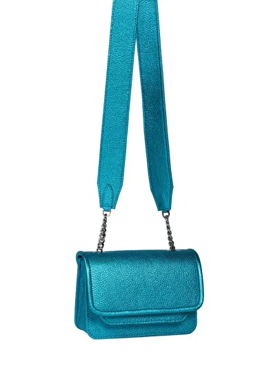 Vaskala Women's Green / Blue Mini Bag Cosmic Teal With Leather Handle