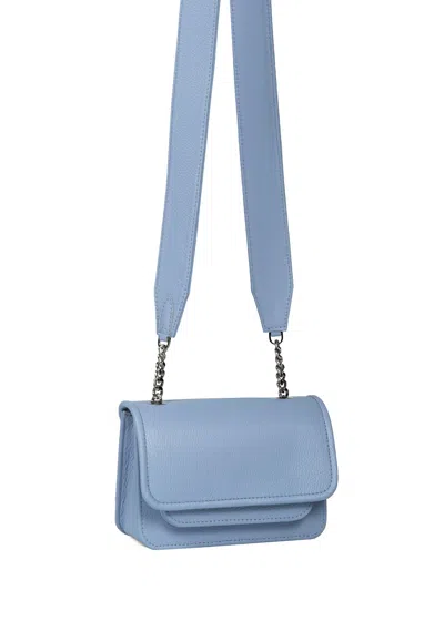 Vaskala Women's Mini Bag Light Blue With Leather Handle