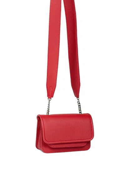 Vaskala Women's Mini Bag Red With Leather Handle
