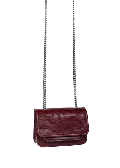 Vaskala Women's Pink / Purple / Red Mini Bag Textured Burgundy With Chain