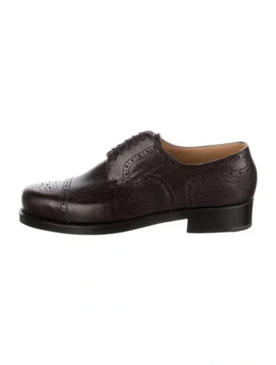 Pre-owned Vass Shoes Budapest Leather Brogues In Black