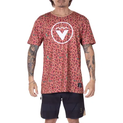 Vast Animal Print Aqua Terra Performance T-shirt In Orange Leopard