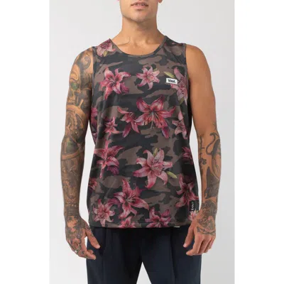 Vast Aqua Terra Floral Blend Camo Performance Tank In Multi