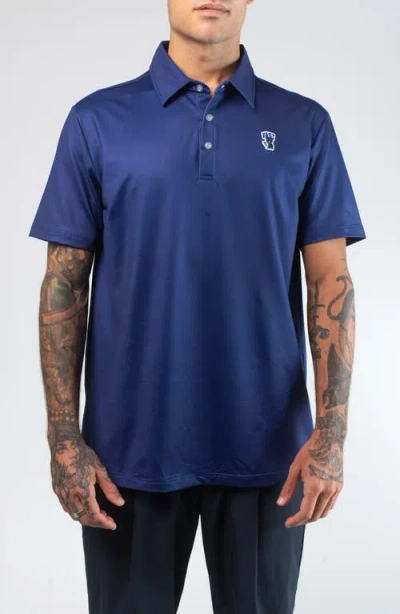 Vast Aqua Terra Formosan Bear Tech Performance Polo In Blue