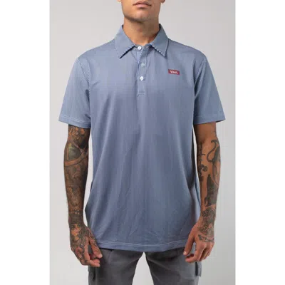 Vast Aqua Terra Linear Stripe Performance Polo In Blue
