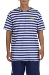 Vast Aqua Terra Stripe Performance T-shirt In Navy