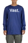 Vast Aqua Terra Team Long Sleeve Performance Graphic T-shirt In Navy