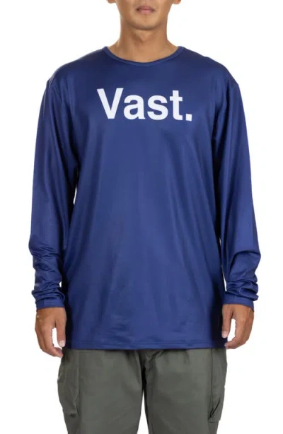 Vast Aqua Terra Team Long Sleeve Performance Graphic T-shirt In Navy