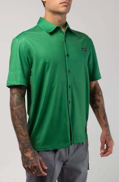 Vast Aqua Terra Tech Short Sleeve Performance Button-up Shirt In Green