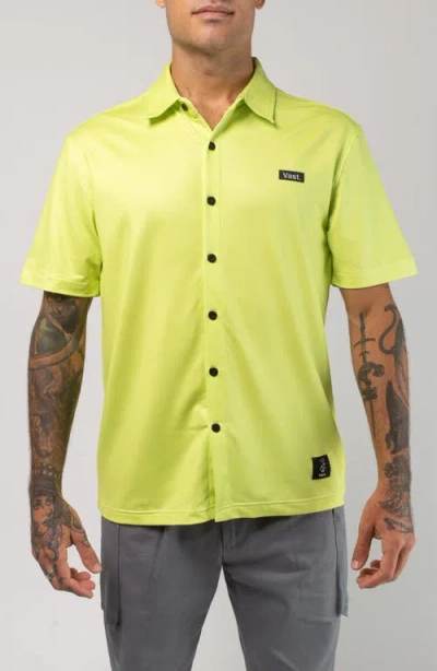 Vast Aqua Terra Tech Short Sleeve Performance Button-up Shirt In Green