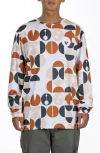 Vast Aqua Terra  Copy Camo Long Sleeve Performance Graphic T-shirt In Tan Multi