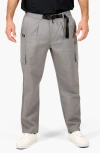 Vast Belted Twill Cargo Pants In Gray
