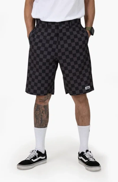Vast Check Hybrid Board Shorts In Black