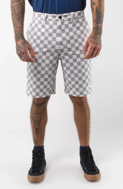 Vast Check Hybrid Board Shorts In Gray