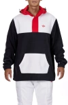 Vast Colorblock Fleece Half Zip Hoodie In Black Multi