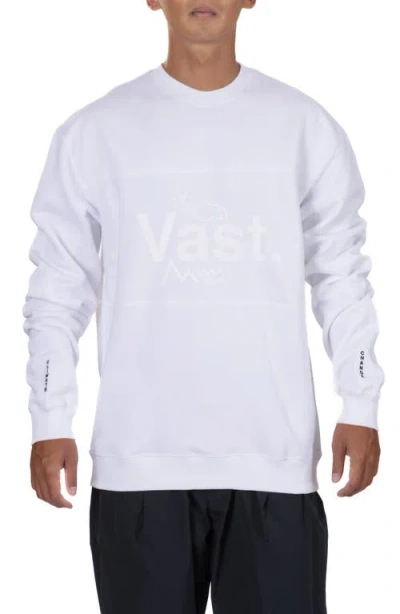 Vast Crewneck Logo Graphic Sweatshirt In White