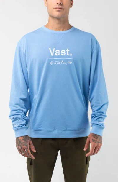 Vast Elements Lightweight Crewneck Sweatshirt In Blue