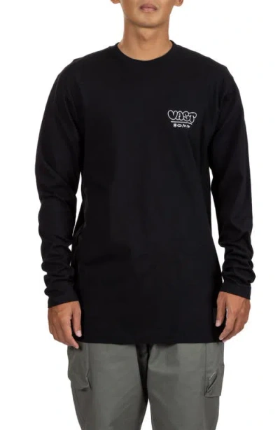 Vast Elements Long Sleeve Graphic T-shirt In Black