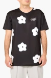 Vast Flower Patch Aqua Terra Performance T-shirt In Black