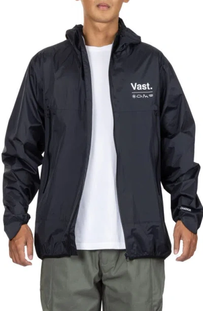 Vast Global Waterproof Rain Jacket In Black