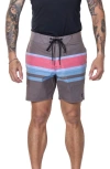 Vast Irie Stripes Iii Stretch Board Shorts In Grey Multi